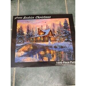 Rockies Christmas 1000 PC Puzzle Art Brand New Vermont Co - Bonus Poster-